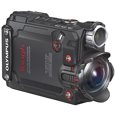 Olympus Tough TG-Tracker Waterproof Action Camera, 4K Ultra HD, 7.2MP, Ultra-Wide Angle Fixed Lens, Wi-Fi With 1.5 Flip Monitor, Black